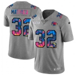 Kansas City Chiefs #32 Tyrann Mathieu Men's Nike Multi-Color 2020 NFL Crucial Catch NFL Jersey Greyheather