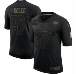 Men Kansas City Chiefs #87 Travis Kelce Nike 2020 Salute To Service Limited Jersey Black