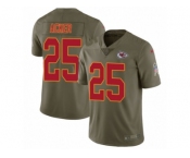 Men Nike Kansas City Chiefs #25 Kenneth Acker Limited Olive 2017 Salute to Service NFL Jersey