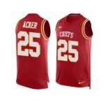 Men Nike Kansas City Chiefs #25 Kenneth Acker Limited Red Player Name & Number Tank Top NFL Jersey