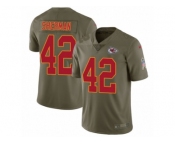 Men Nike Kansas City Chiefs #42 Anthony Sherman Limited Olive 2017 Salute to Service NFL Jersey
