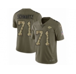 Men Nike Kansas City Chiefs #71 Mitchell Schwartz Limited Olive Camo 2017 Salute to Service NFL Jersey