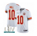 Men's Kansas City Chiefs #10 Tyreek Hill White Vapor Untouchable Limited Player Super Bowl LIV Bound Football Jersey