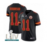 Men's Kansas City Chiefs #11 Demarcus Robinson Limited Black Rush Vapor Untouchable Super Bowl LIV Bound Football Jersey