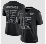 Men's Kansas City Chiefs #15 Patrick Mahomes Black 2026 F.U.S.E. Salute to Service Limited Football Stitched Jersey