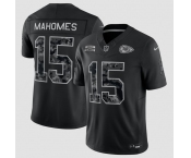 Men's Kansas City Chiefs #15 Patrick Mahomes Black 2026 F.U.S.E. Salute to Service Limited Football Stitched Jersey