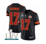 Men's Kansas City Chiefs #17 Mecole Hardman Limited Black Rush Vapor Untouchable Super Bowl LIV Bound Football Jersey