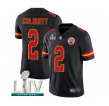 Men's Kansas City Chiefs #2 Dustin Colquitt Limited Black Rush Vapor Untouchable Super Bowl LIV Bound Football Jersey
