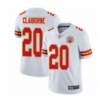 Men's Kansas City Chiefs #20 Morris Claiborne White Vapor Untouchable Limited Player Football Jersey
