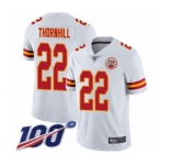 Men's Kansas City Chiefs #22 Juan Thornhill White Vapor Untouchable Limited Player 100th Season Football Jersey