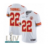 Men's Kansas City Chiefs #22 Juan Thornhill White Vapor Untouchable Limited Player Super Bowl LIV Bound Football Jersey