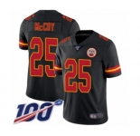 Men's Kansas City Chiefs #25 LeSean McCoy Limited Black Rush Vapor Untouchable 100th Season Football Jersey