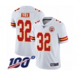Men's Kansas City Chiefs #32 Marcus Allen White Vapor Untouchable Limited Player 100th Season Football Jersey