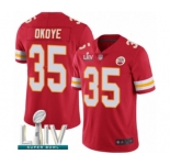 Men's Kansas City Chiefs #35 Christian Okoye Red Team Color Vapor Untouchable Limited Player Super Bowl LIV Bound Football Jersey
