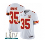 Men's Kansas City Chiefs #35 Christian Okoye White Vapor Untouchable Limited Player Super Bowl LIV Bound Football Jersey