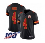 Men's Kansas City Chiefs #4 Chad Henne Limited Black Rush Vapor Untouchable 100th Season Football Jersey