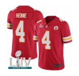 Men's Kansas City Chiefs #4 Chad Henne Red Team Color Vapor Untouchable Limited Player Super Bowl LIV Bound Football Jersey