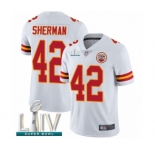 Men's Kansas City Chiefs #42 Anthony Sherman White Vapor Untouchable Limited Player Super Bowl LIV Bound Football Jersey