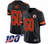 Men's Kansas City Chiefs #50 Darron Lee Limited Black Rush Vapor Untouchable 100th Season Football Jersey