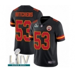 Men's Kansas City Chiefs #53 Anthony Hitchens Limited Black Rush Vapor Untouchable Super Bowl LIV Bound Football Jersey