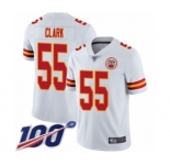 Men's Kansas City Chiefs #55 Frank Clark White Vapor Untouchable Limited Player 100th Season Football Jersey