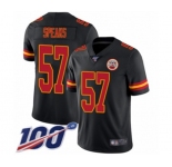 Men's Kansas City Chiefs #57 Breeland Speaks Limited Black Rush Vapor Untouchable 100th Season Football Jersey