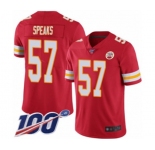 Men's Kansas City Chiefs #57 Breeland Speaks Red Team Color Vapor Untouchable Limited Player 100th Season Football Jersey