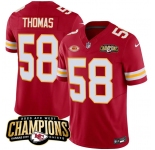 Men’s Kansas City Chiefs #58 Derrick Thomas Red 2023 F.U.S.E. AFC West Champions With NKH Patch Vapor Untouchable Limited Football Stitched Jersey
