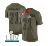 Men's Kansas City Chiefs #71 Mitchell Schwartz Limited Olive 2019 Salute to Service Super Bowl LIV Bound Football Jersey