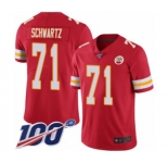 Men's Kansas City Chiefs #71 Mitchell Schwartz Red Team Color Vapor Untouchable Limited Player 100th Season Football Jersey