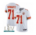 Men's Kansas City Chiefs #71 Mitchell Schwartz White Vapor Untouchable Limited Player Super Bowl LIV Bound Football Jersey