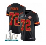 Men's Kansas City Chiefs #72 Eric Fisher Limited Black Rush Vapor Untouchable Super Bowl LIV Bound Football Jersey