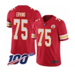 Men's Kansas City Chiefs #75 Cameron Erving Red Team Color Vapor Untouchable Limited Player 100th Season Football Jersey