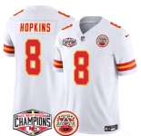 Men's Kansas City Chiefs #8 DeAndre Hopkins White F.U.S.E. 2024 AFC West Division Champions Vapor Limited Stitched Football Jersey