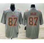 Men's Kansas City Chiefs #87 Travis Kelce Gray Atmosphere Fashion Stitched Jersey