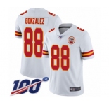 Men's Kansas City Chiefs #88 Tony Gonzalez White Vapor Untouchable Limited Player 100th Season Football Jersey
