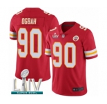Men's Kansas City Chiefs #90 Emmanuel Ogbah Red Team Color Vapor Untouchable Limited Player Super Bowl LIV Bound Football Jersey