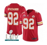 Men's Kansas City Chiefs #92 Tanoh Kpassagnon Red Team Color Vapor Untouchable Limited Player Super Bowl LIV Bound Football Jersey
