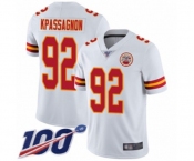 Men's Kansas City Chiefs #92 Tanoh Kpassagnon White Vapor Untouchable Limited Player 100th Season Football Jersey