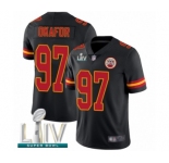 Men's Kansas City Chiefs #97 Alex Okafor Limited Black Rush Vapor Untouchable Super Bowl LIV Bound Football Jersey