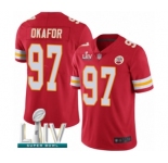 Men's Kansas City Chiefs #97 Alex Okafor Red Team Color Vapor Untouchable Limited Player Super Bowl LIV Bound Football Jersey