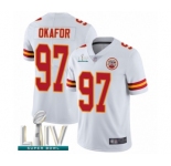 Men's Kansas City Chiefs #97 Alex Okafor White Vapor Untouchable Limited Player Super Bowl LIV Bound Football Jersey