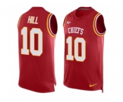 Men's Nike Kansas City Chiefs #10 Tyreek Hill Limited Red Player Name & Number Tank Top NFL Jersey