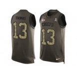 Men's Nike Kansas City Chiefs #13 De'Anthony Thomas Limited Green Salute to Service Tank Top NFL Jersey