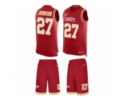 Men's Nike Kansas City Chiefs #27 Larry Johnson Limited Red Tank Top Suit NFL Jersey