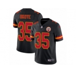 Men's Nike Kansas City Chiefs #35 Christian Okoye Limited Black Rush NFL Jersey