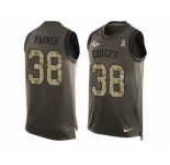 Men's Nike Kansas City Chiefs #38 Ron Parker Limited Green Salute to Service Tank Top NFL Jersey