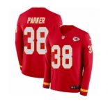 Men's Nike Kansas City Chiefs #38 Ron Parker Limited Red Therma Long Sleeve NFL Jersey