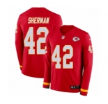 Men's Nike Kansas City Chiefs #42 Anthony Sherman Limited Red Therma Long Sleeve NFL Jersey