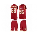 Men's Nike Kansas City Chiefs #56 Derrick Johnson Limited Red Tank Top Suit NFL Jersey
